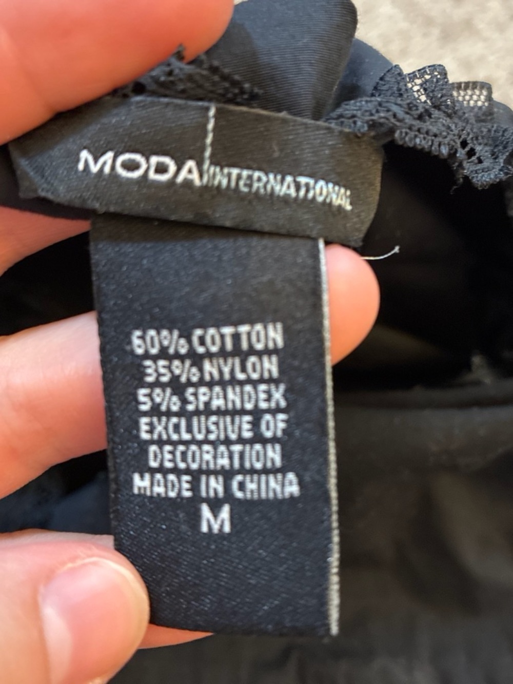 Moda International Black Lace-Up Ruffle Button Front Top - Picture 3 of 3